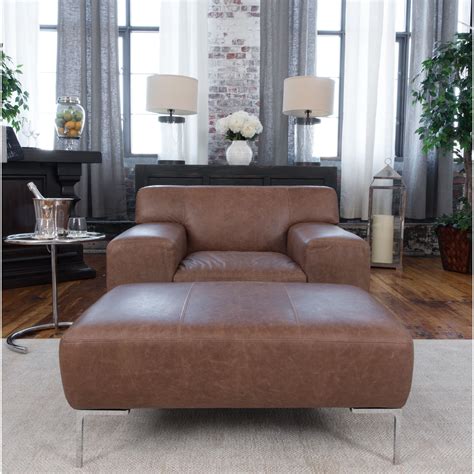 oversized leather ottoman